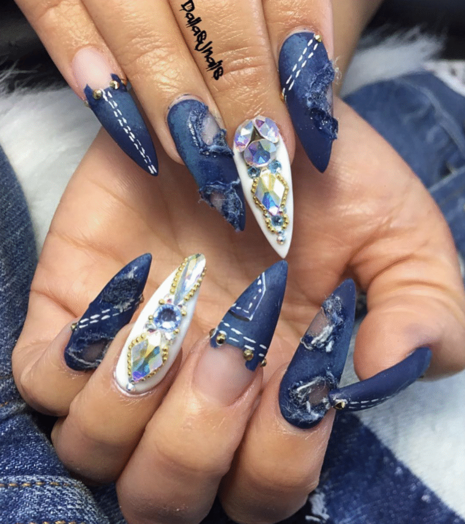 Denim Blue Nails