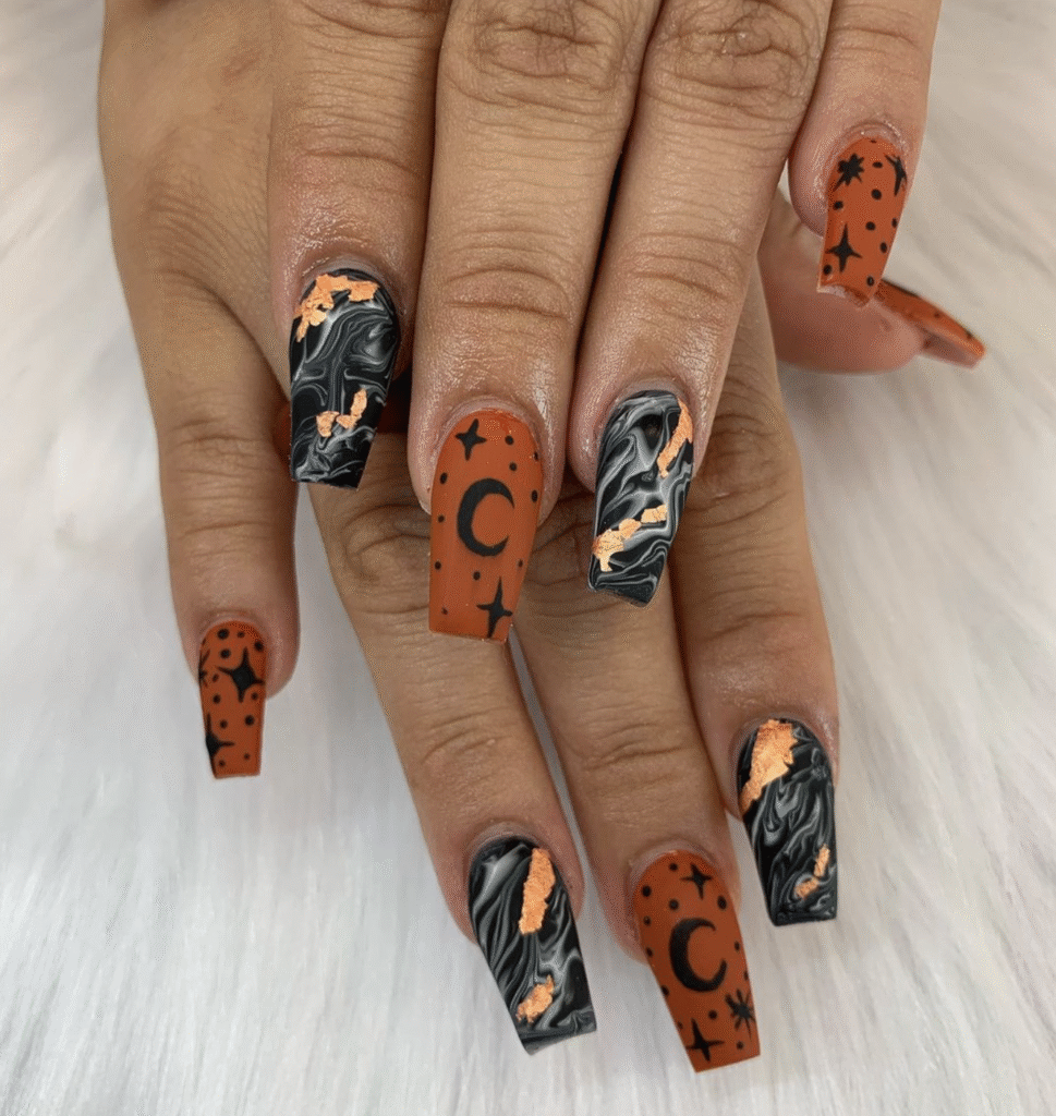 Orange Fall Nails