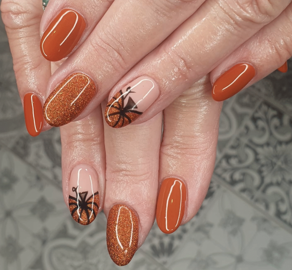 Orange Fall Nails