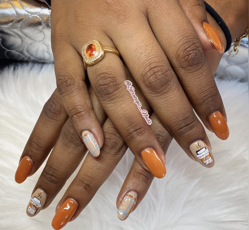 Orange Fall Nails