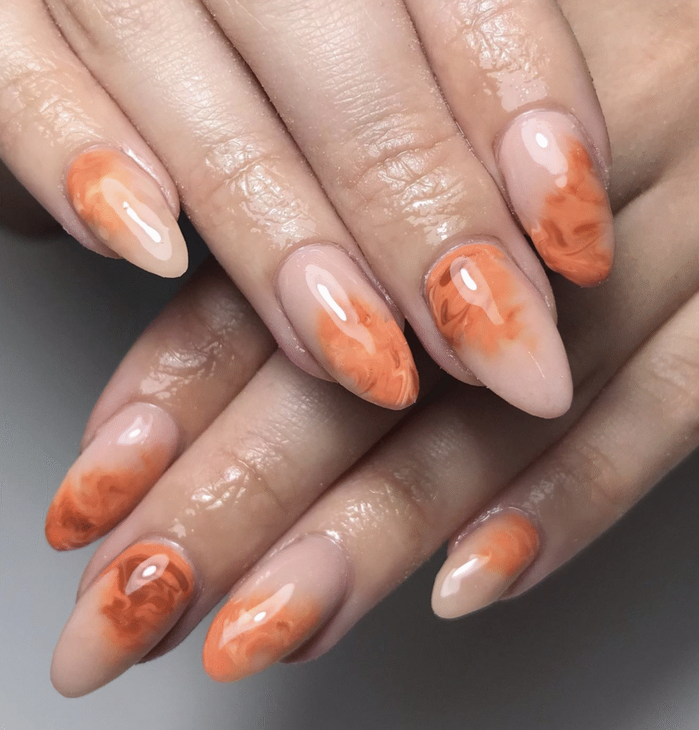 Orange Fall Nails