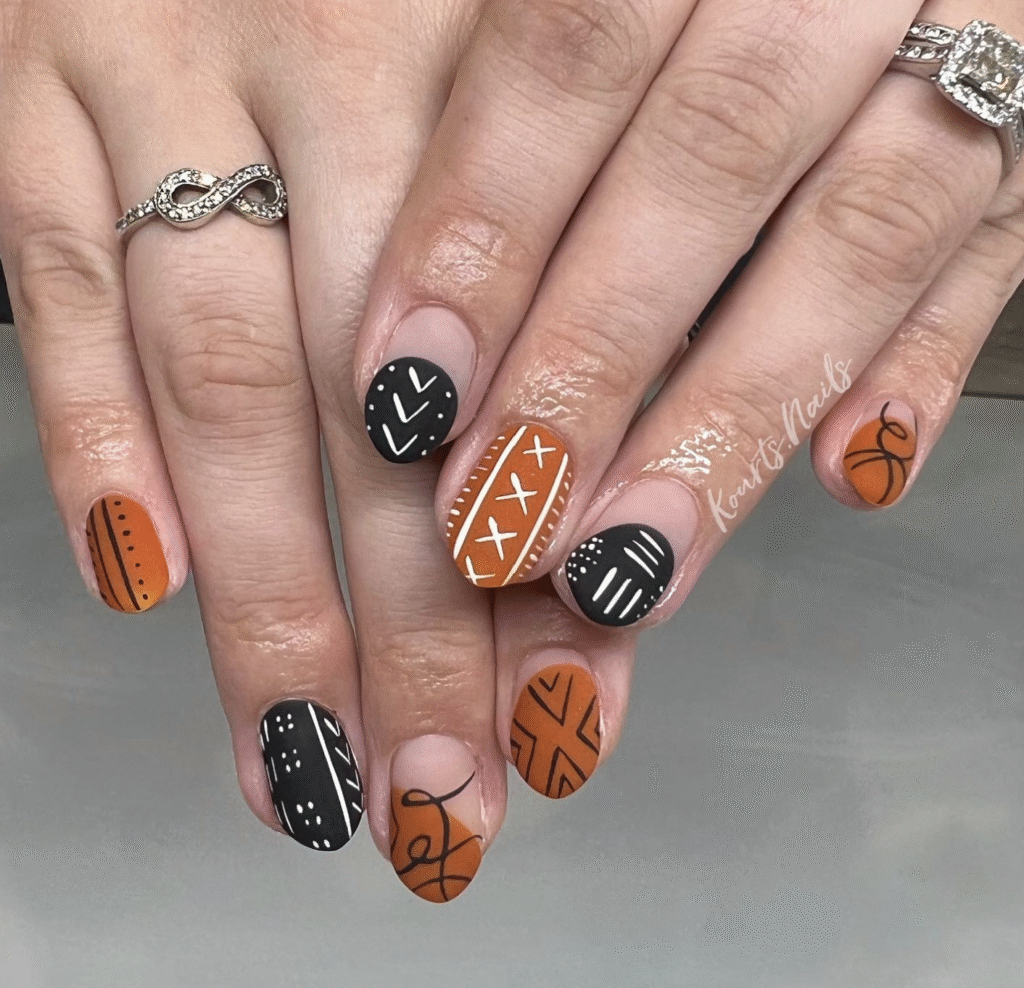 Orange Fall Nails