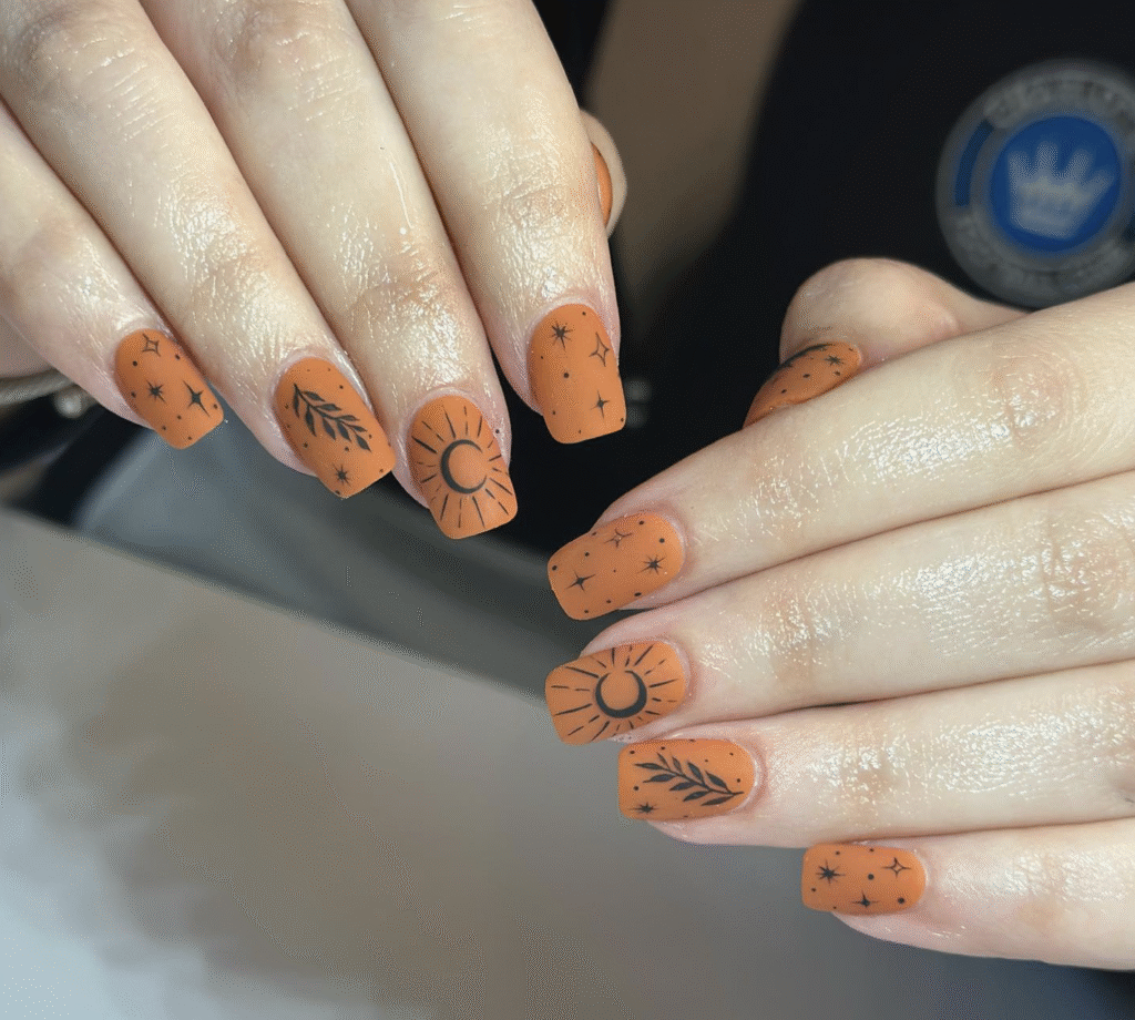 Orange Fall Nails