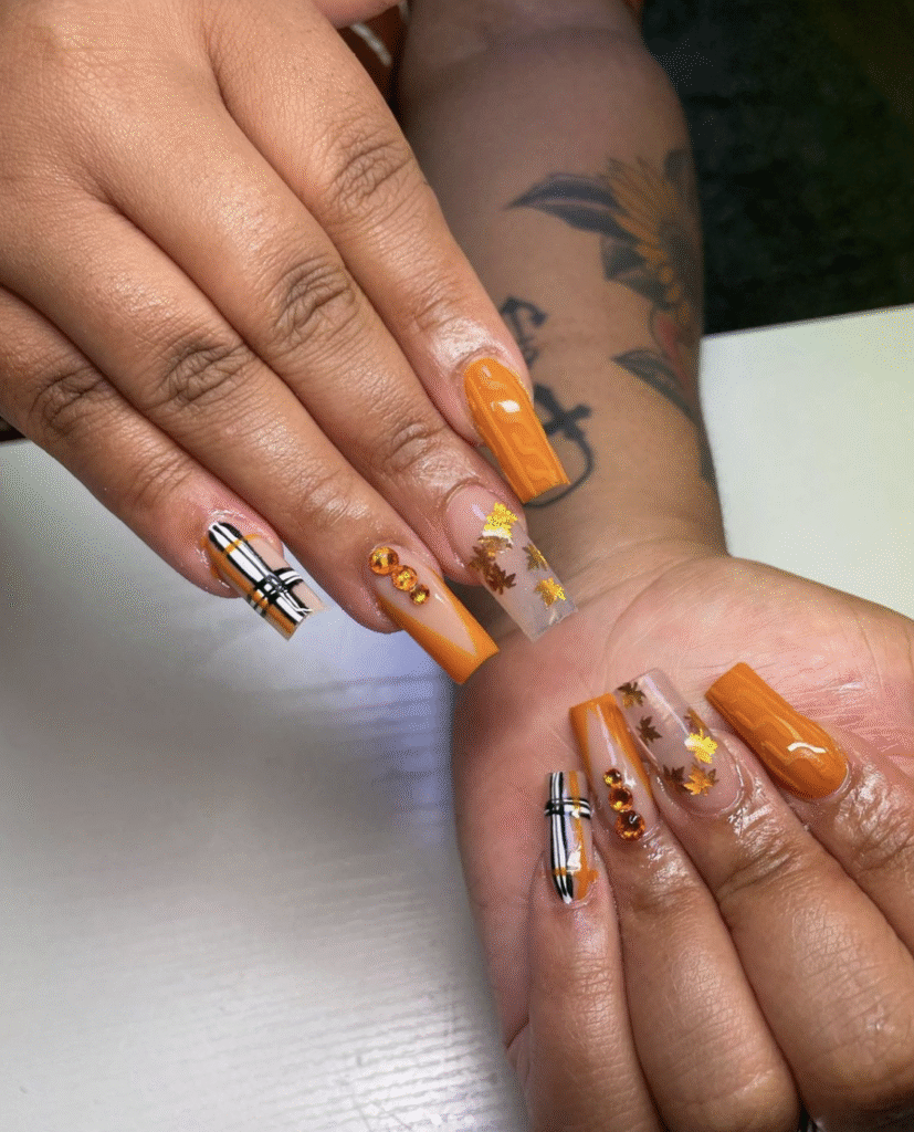 Orange Fall Nails