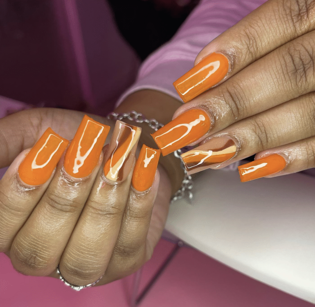 Orange Fall Nails