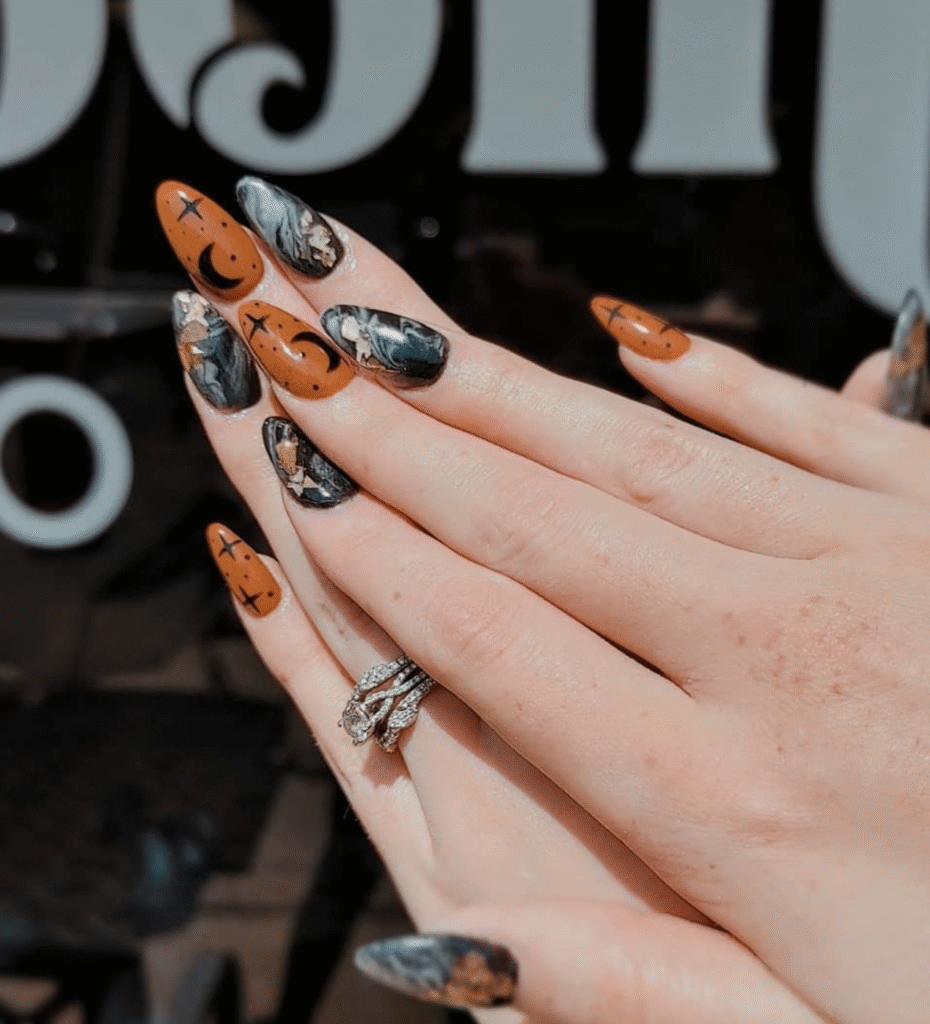Orange Fall Nails