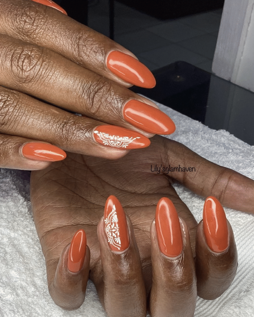 Orange Fall Nails