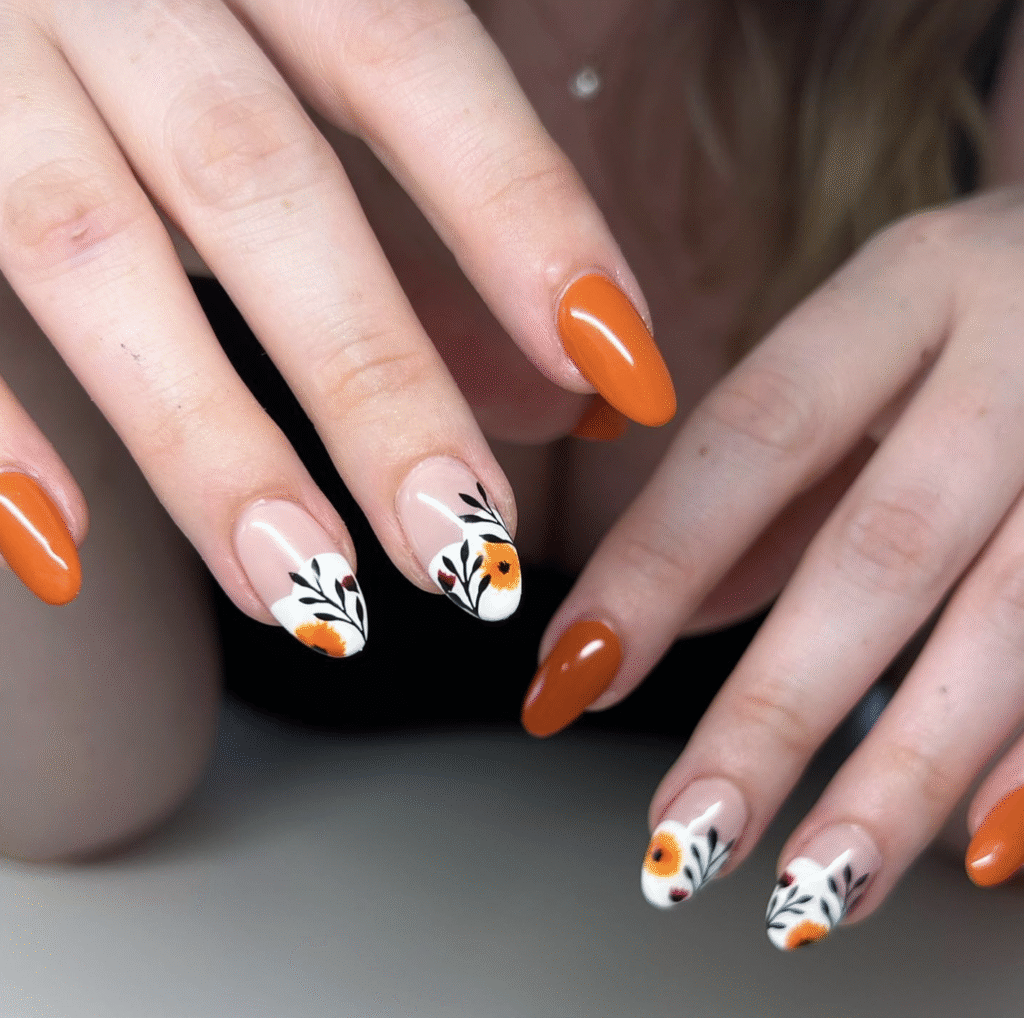 Orange Fall Nails