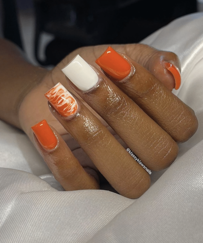 Orange Fall Nails