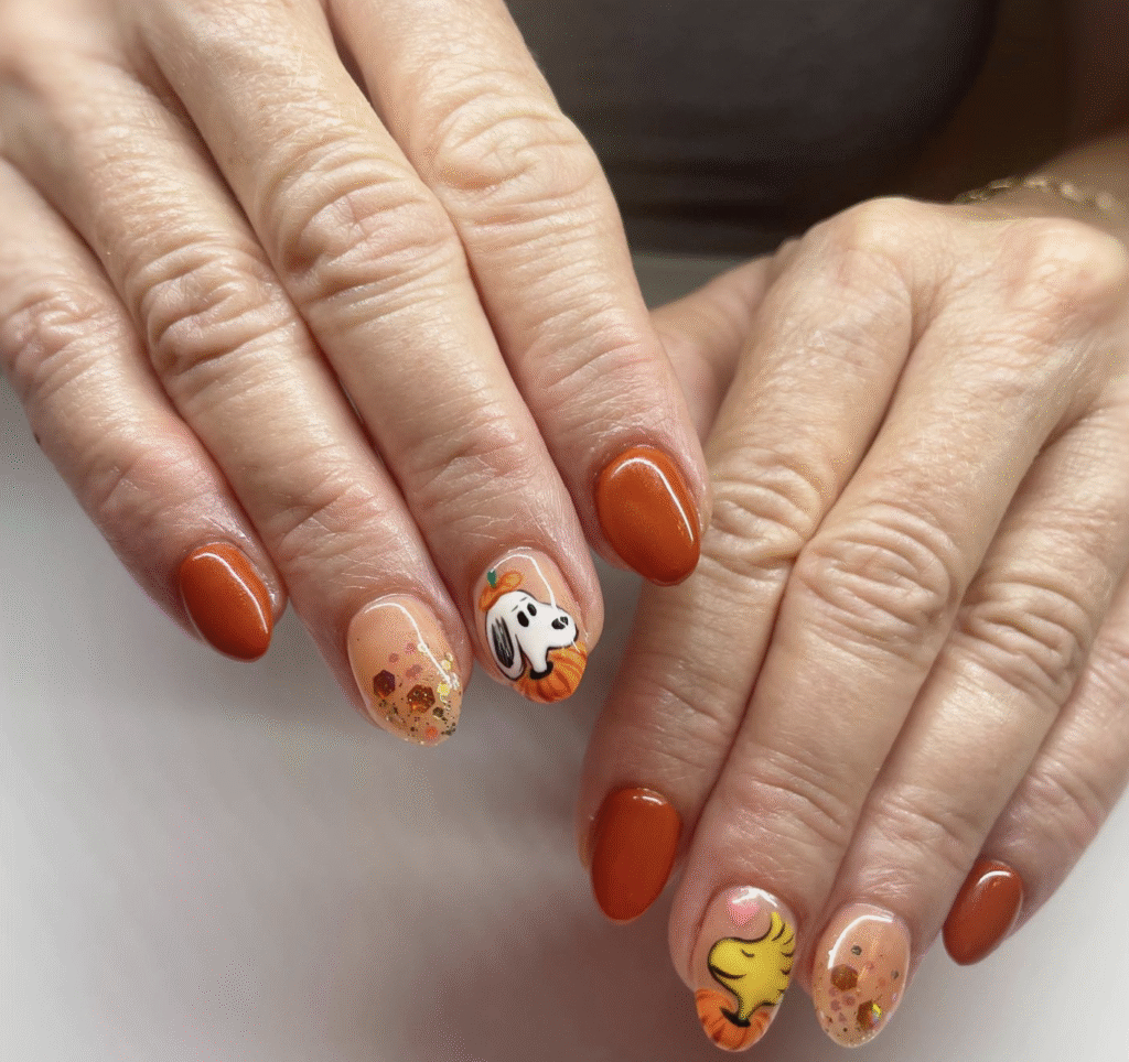 Orange Fall Nails