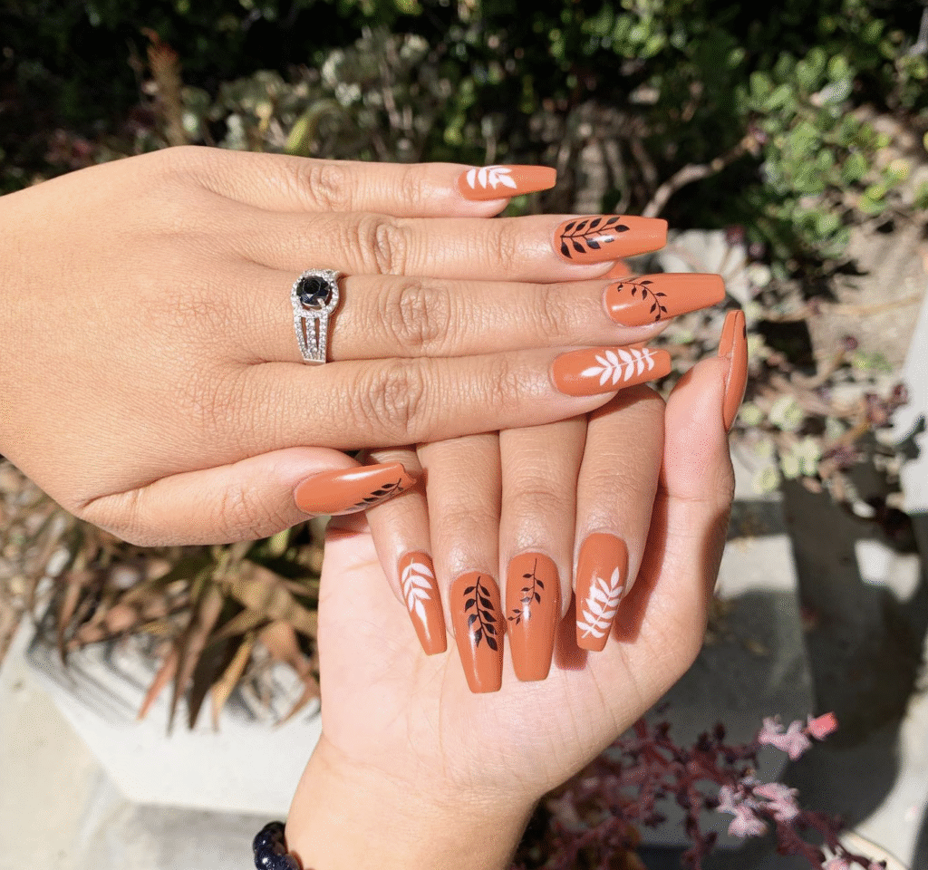 Orange Fall Nails