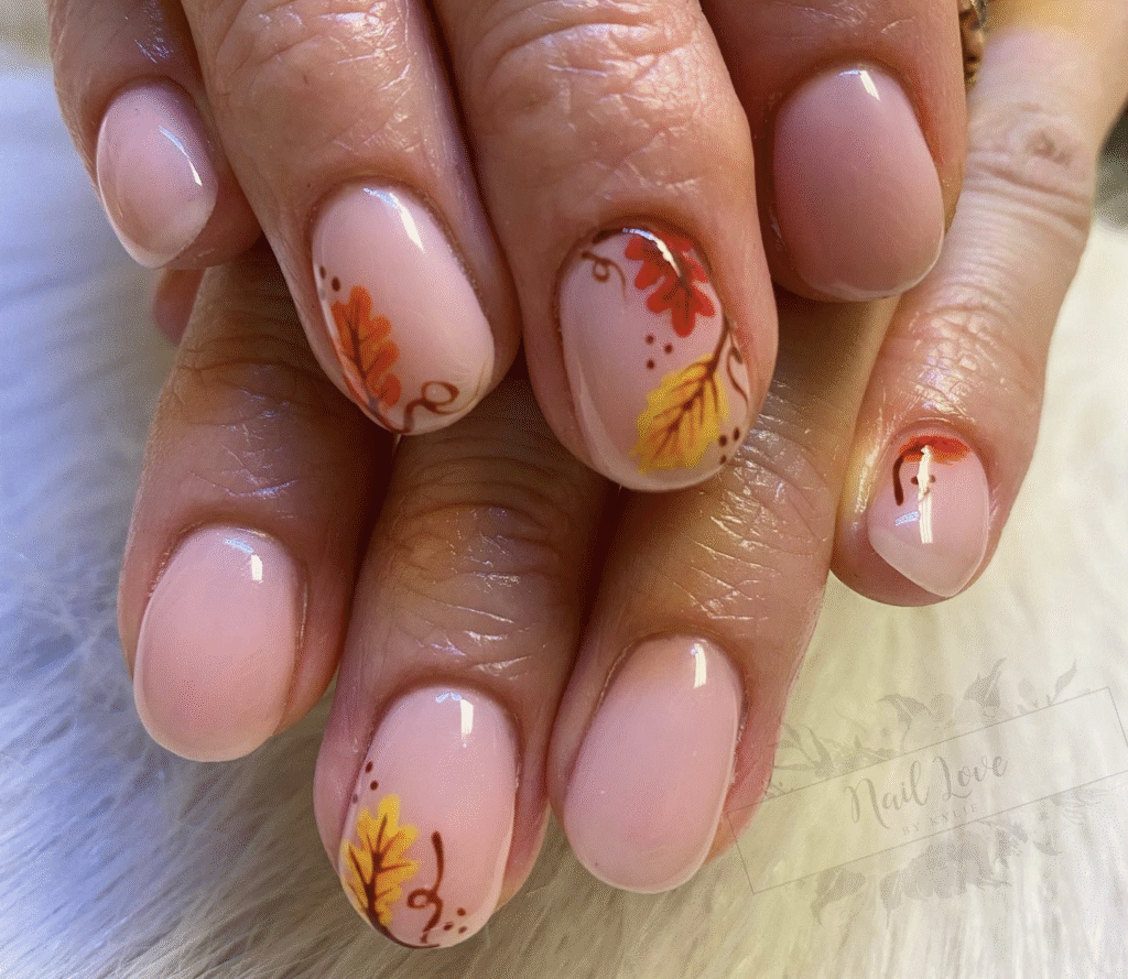 fall leaf nails