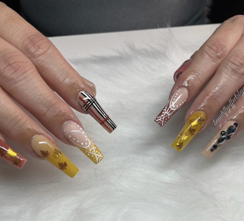 fall leaf nails