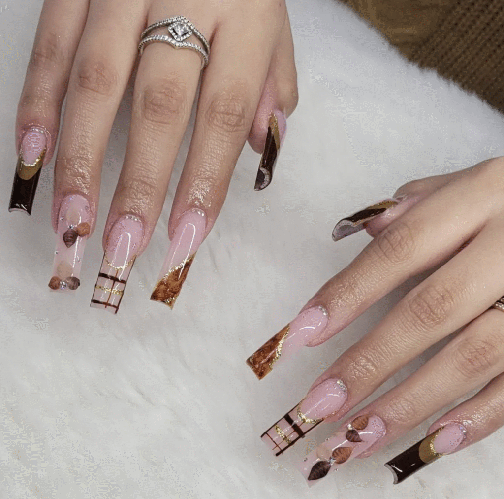 fall leaf nails