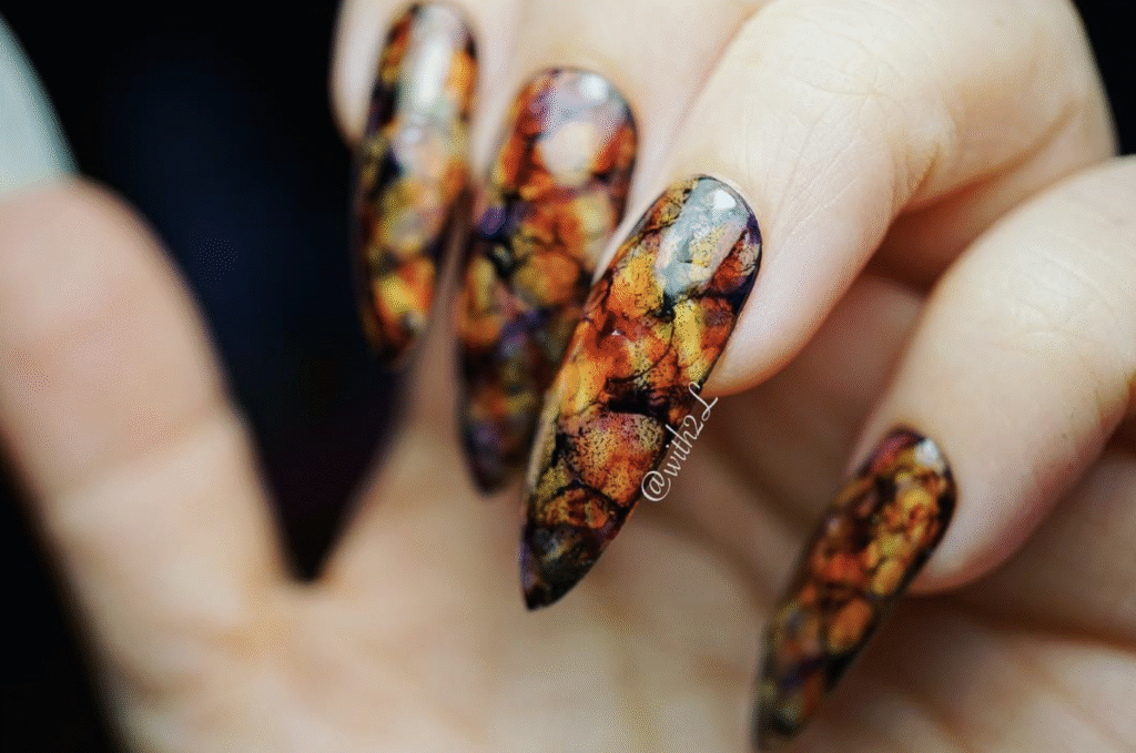 fall leaf nails