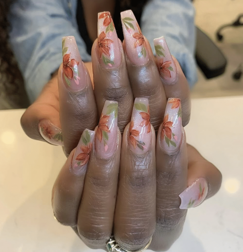 fall leaf nails