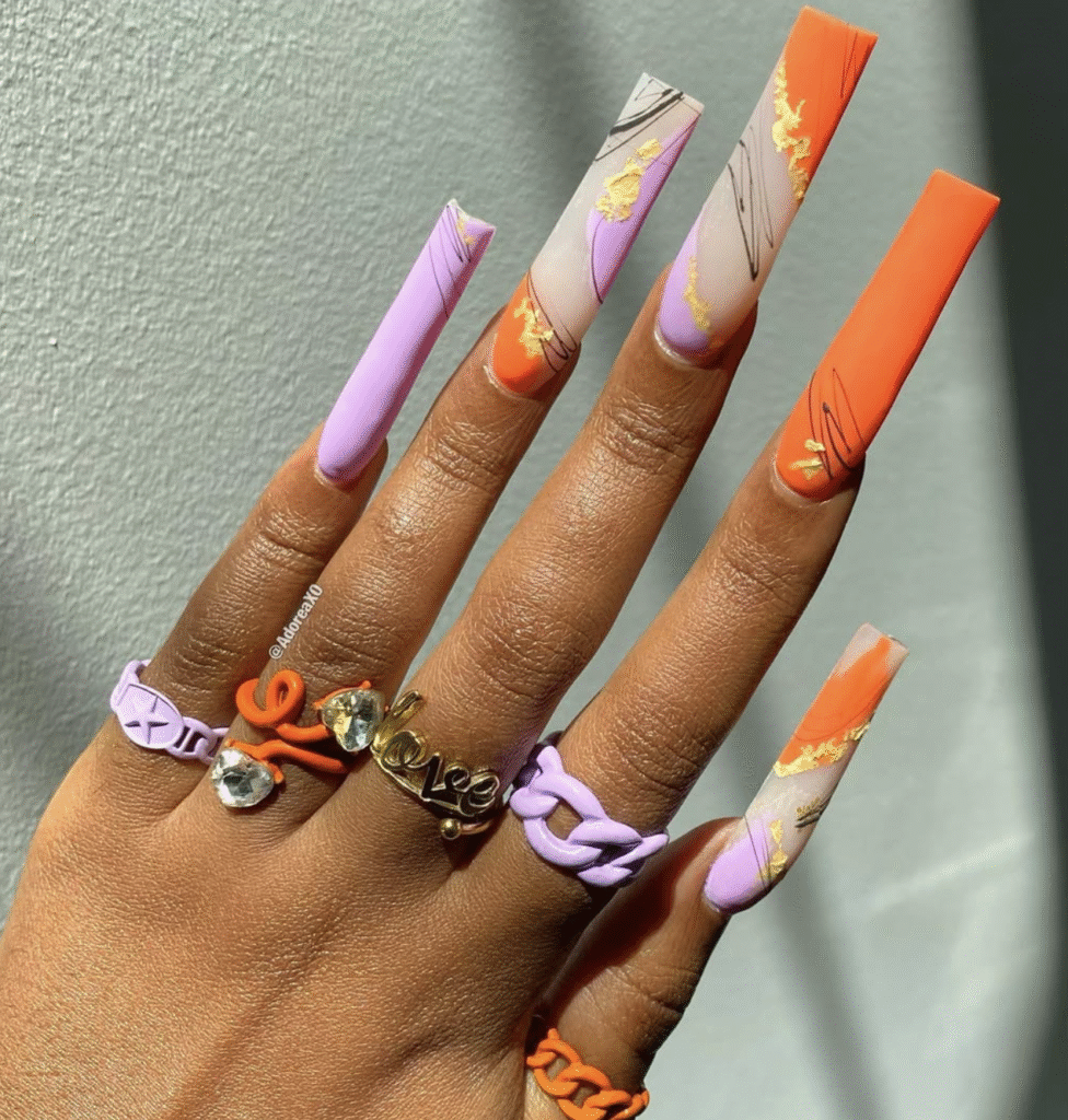 fall leaf nails