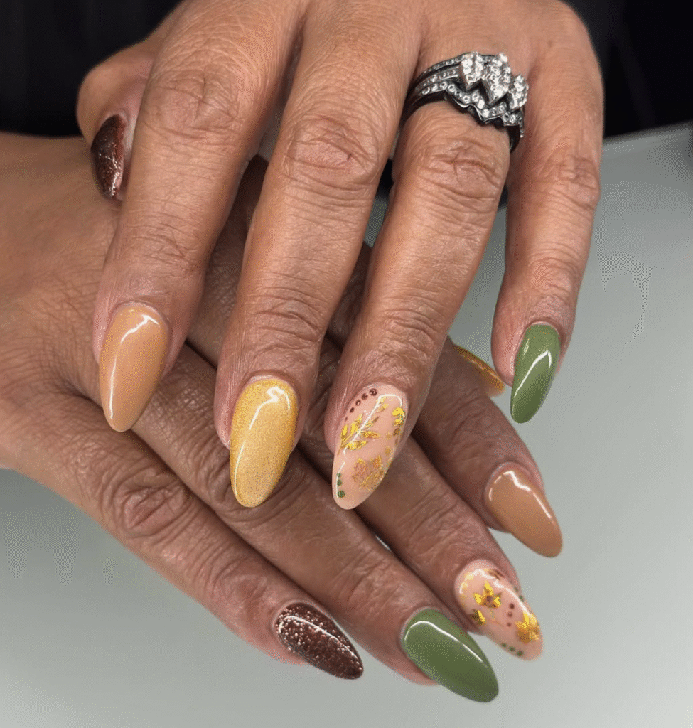 fall leaf nails