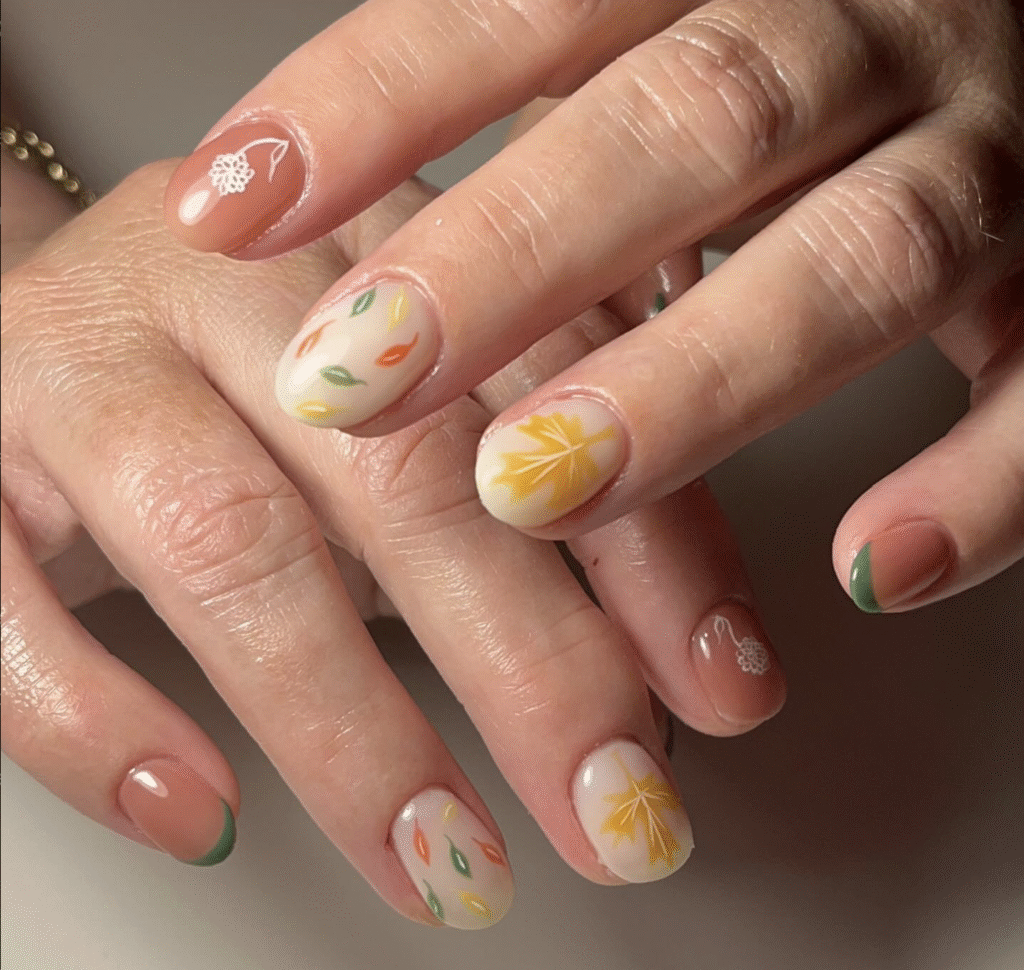 fall leaf nails