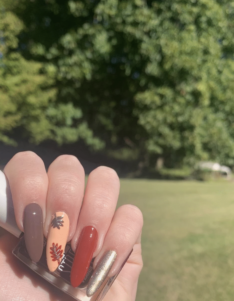 fall leaf nails