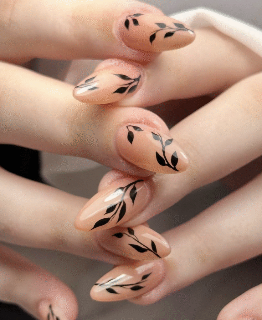 fall leaf nails