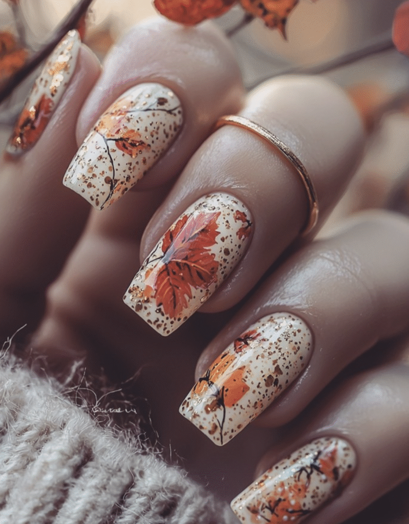 fall leaf nails