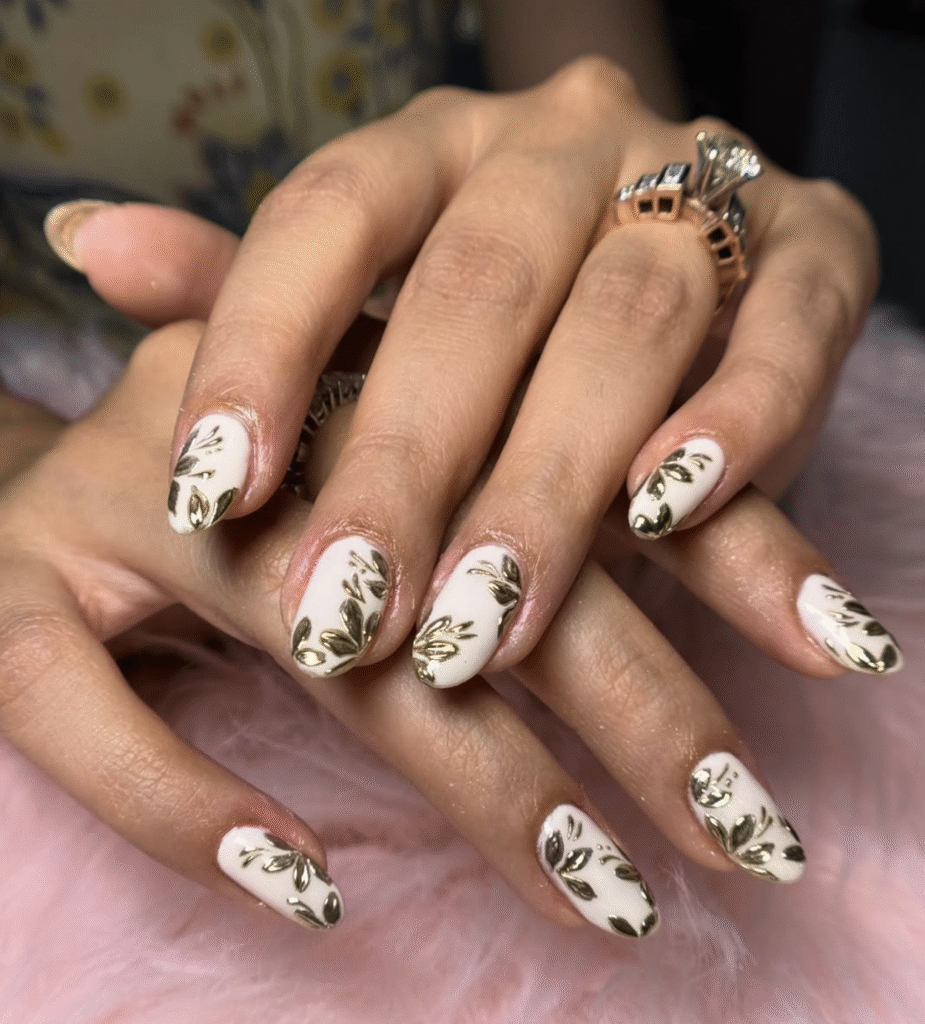 fall leaf nails