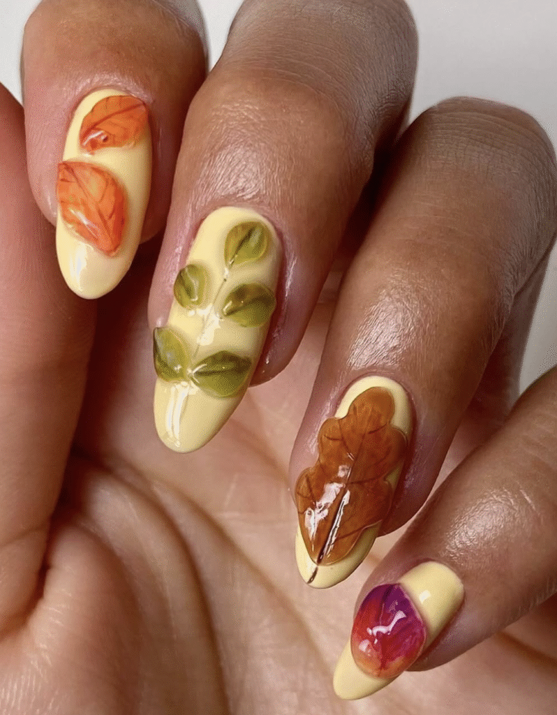 fall leaf nails