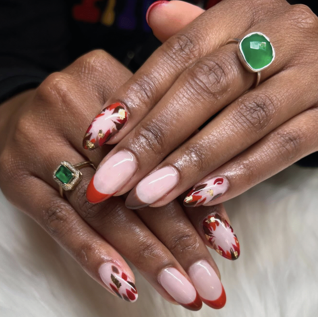 fall leaf nails