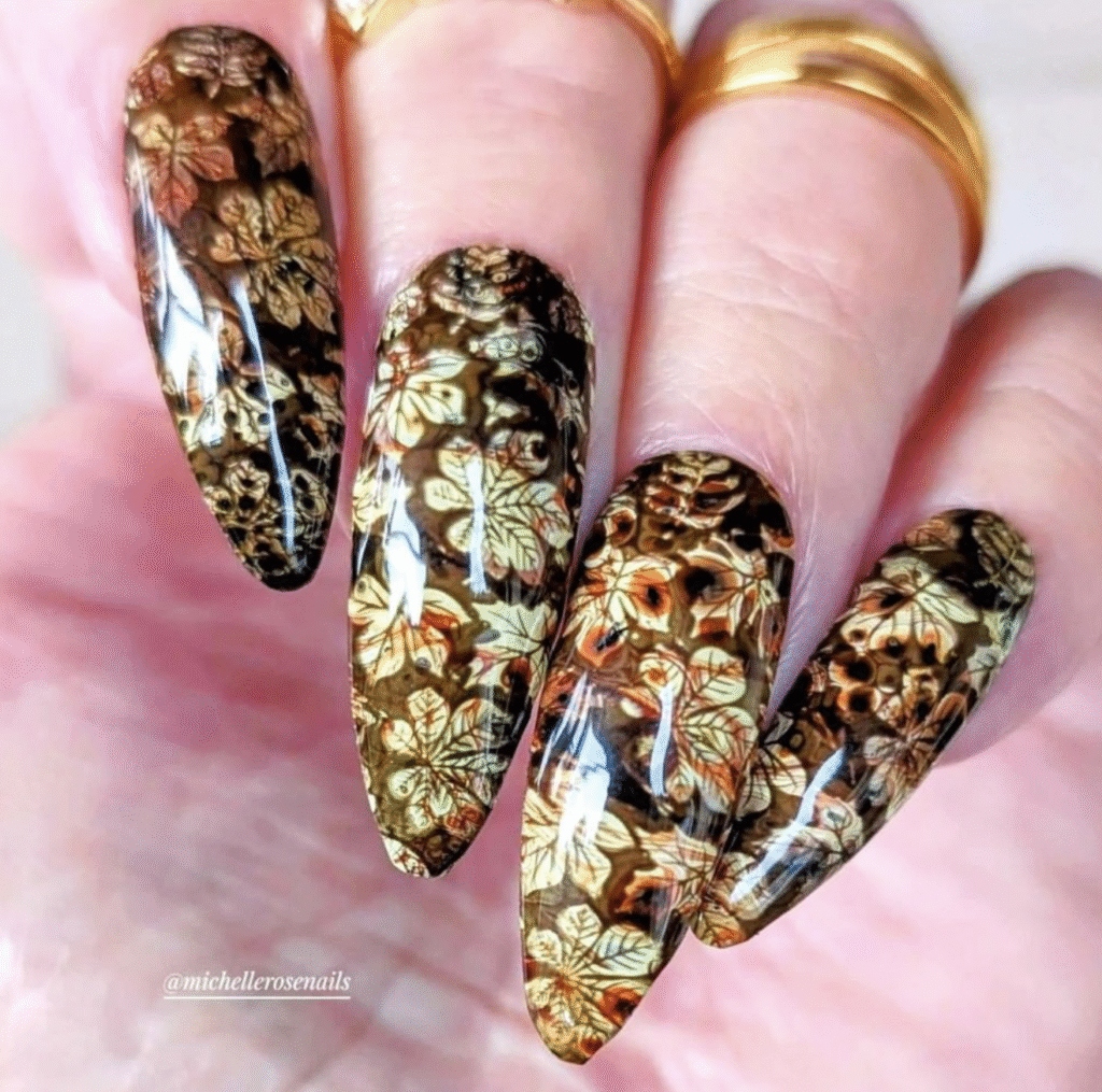 fall leaf nails