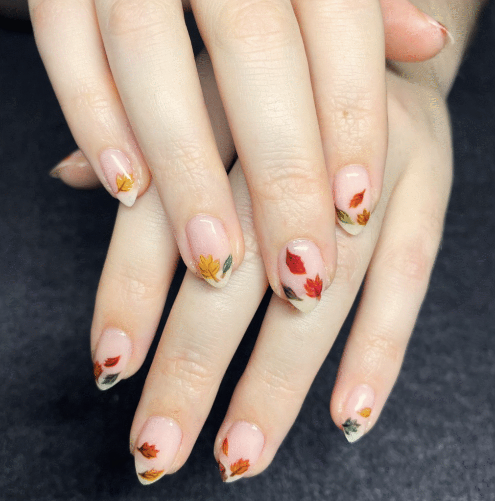 fall leaf nails
