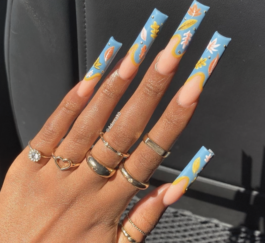 fall leaf nails