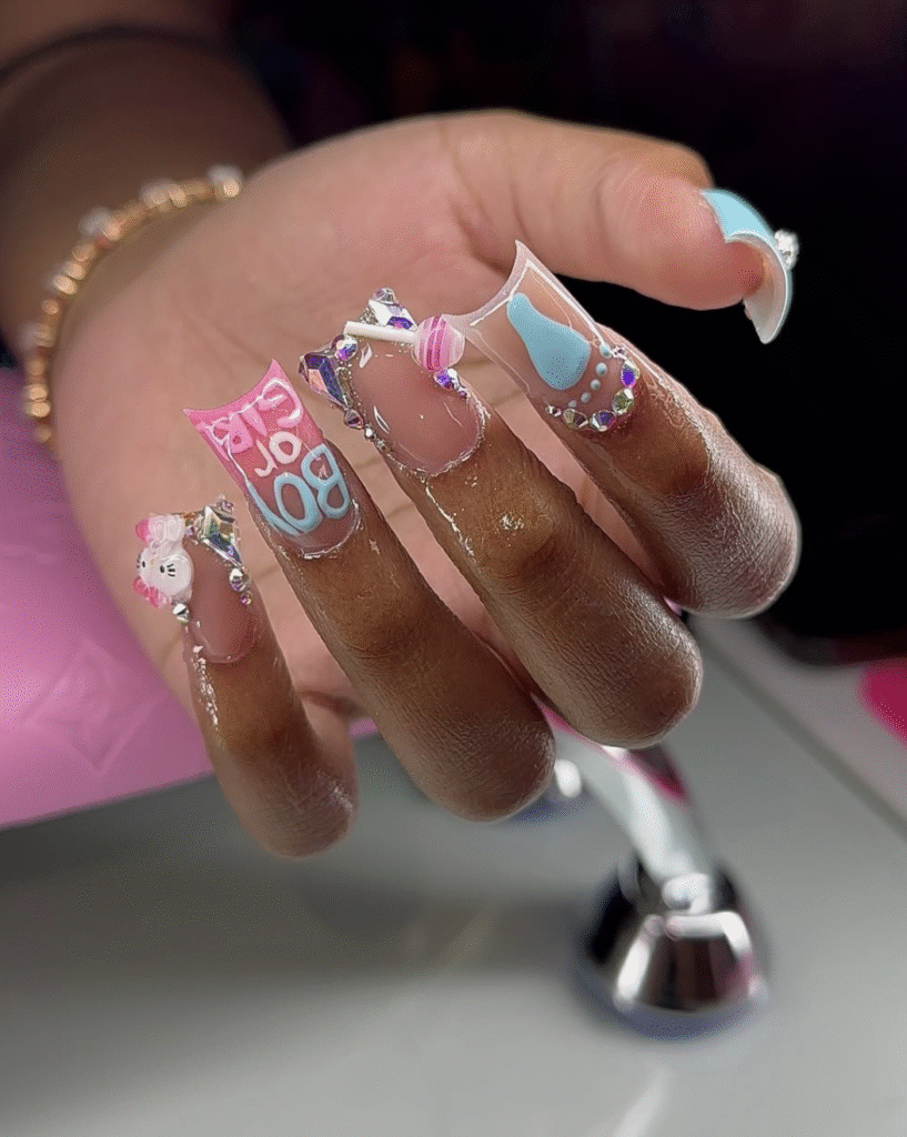 Gender Reveal Nail Ideas