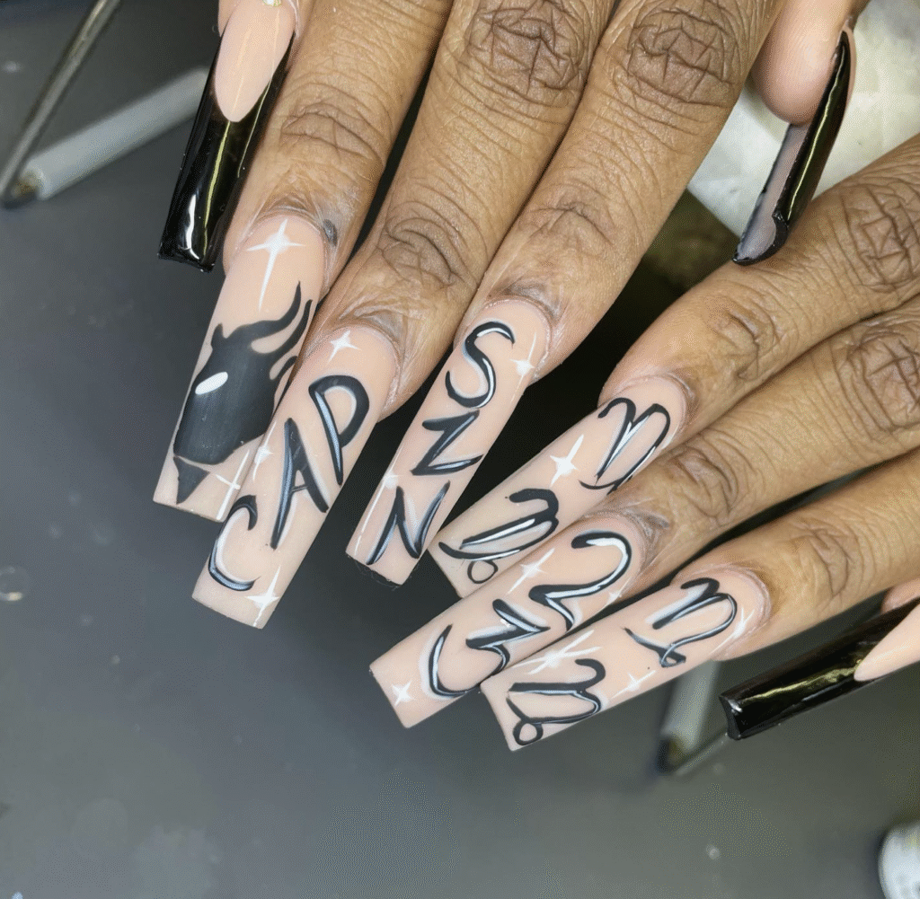 Capricorn nail designs