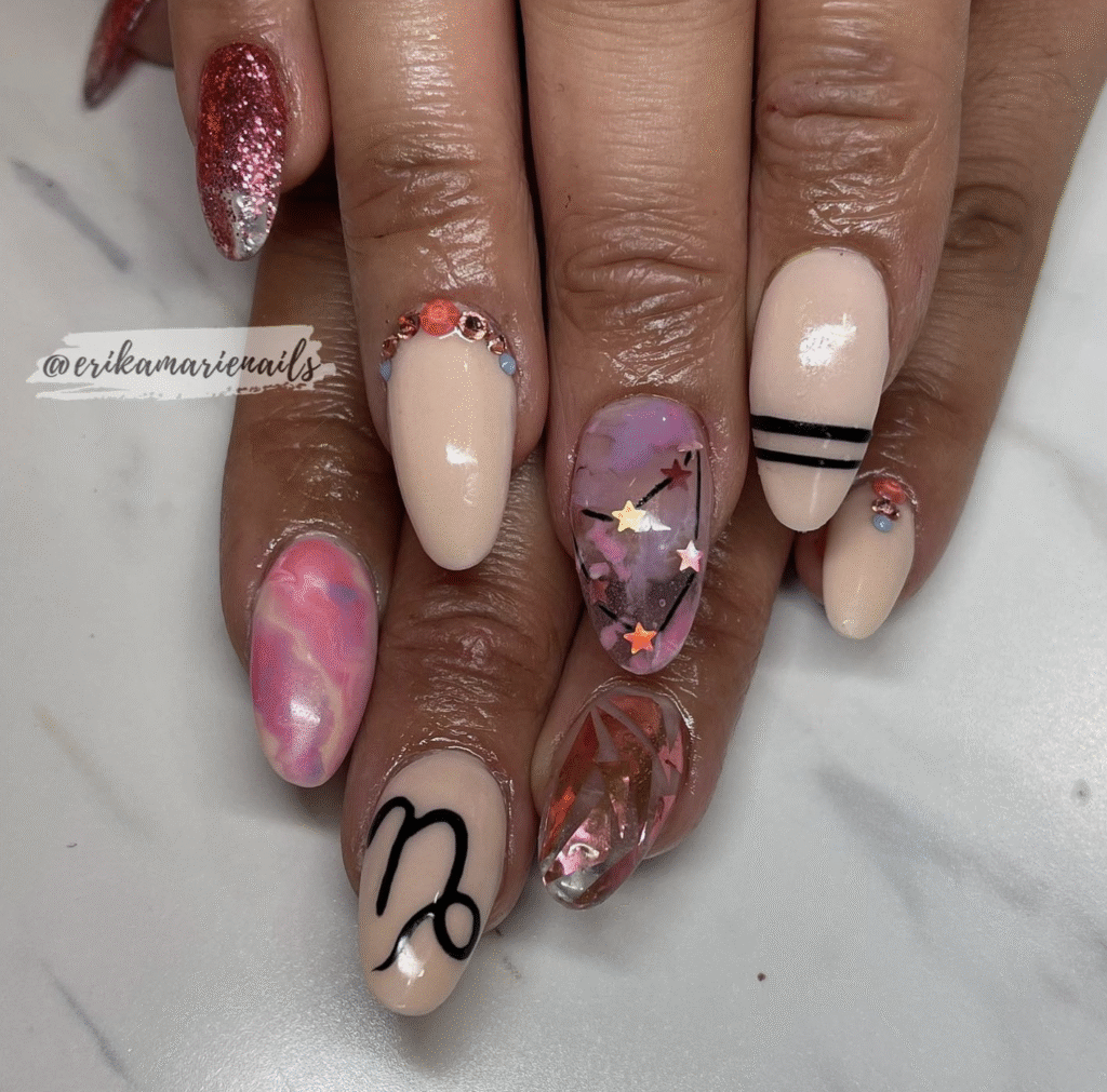 Capricorn nail designs