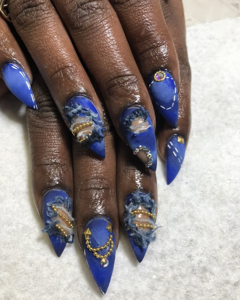Denim Blue Nails