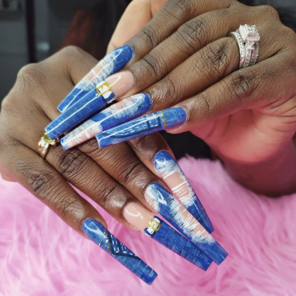 Denim Blue Nails
