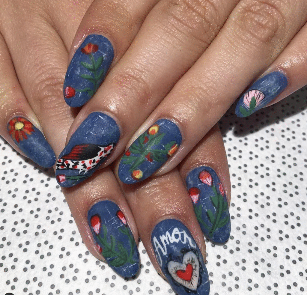 Denim Blue Nails