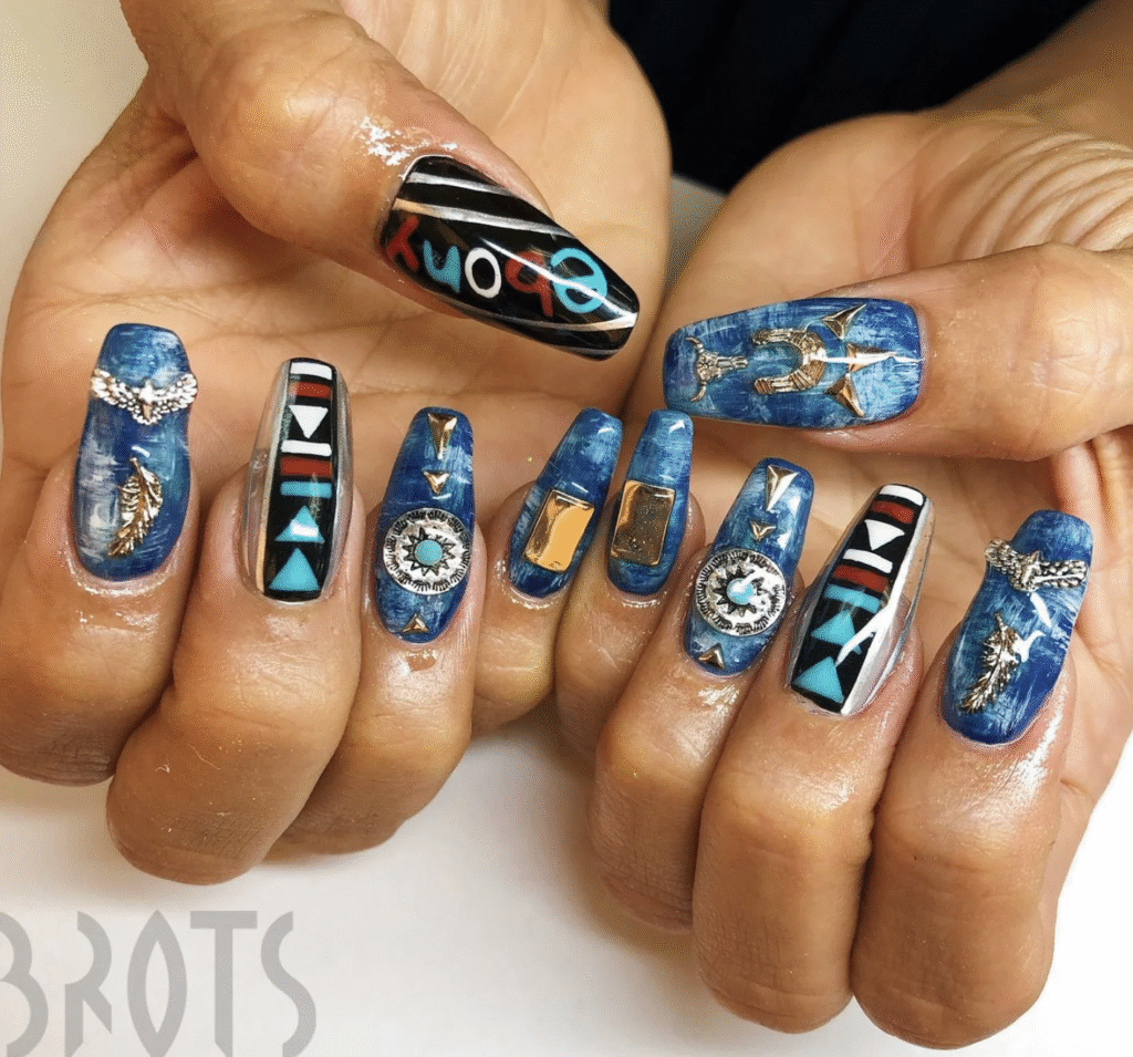 Denim Blue Nails