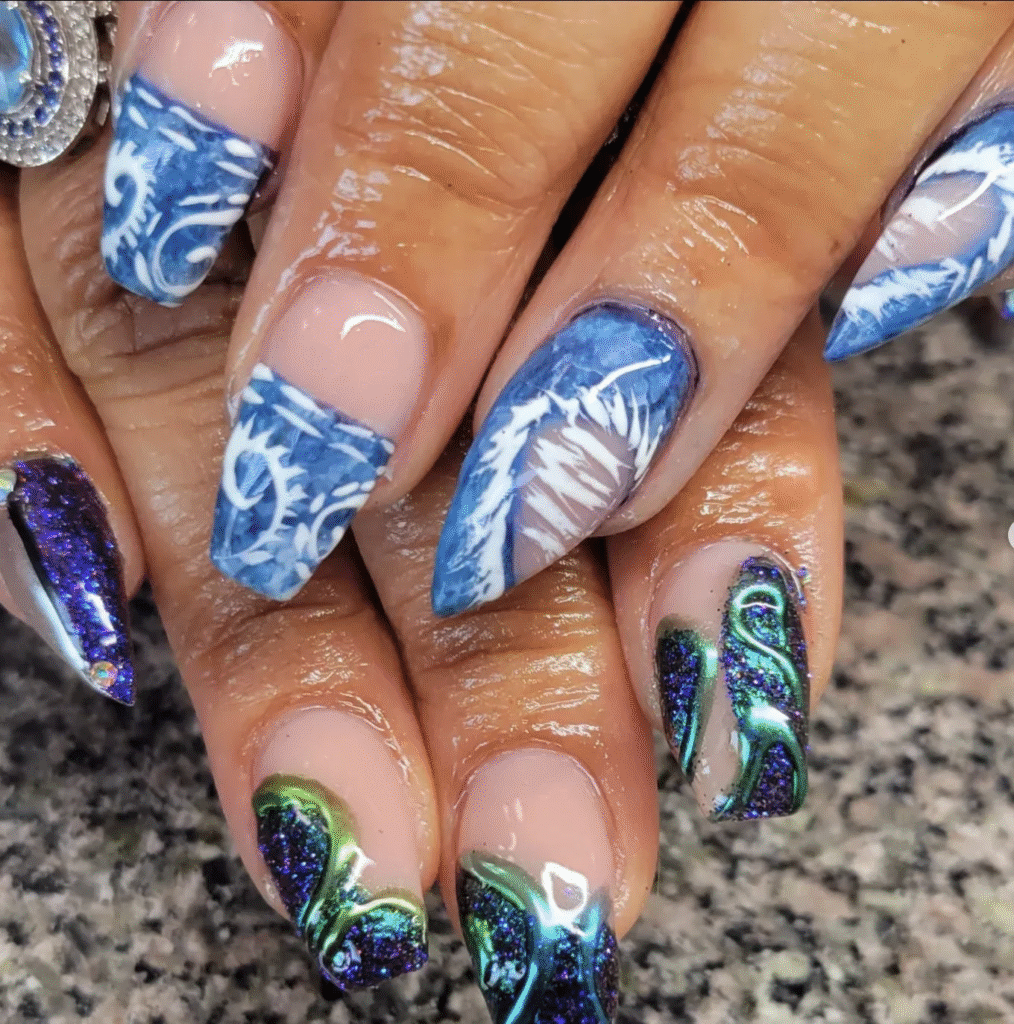 Denim Blue Nails