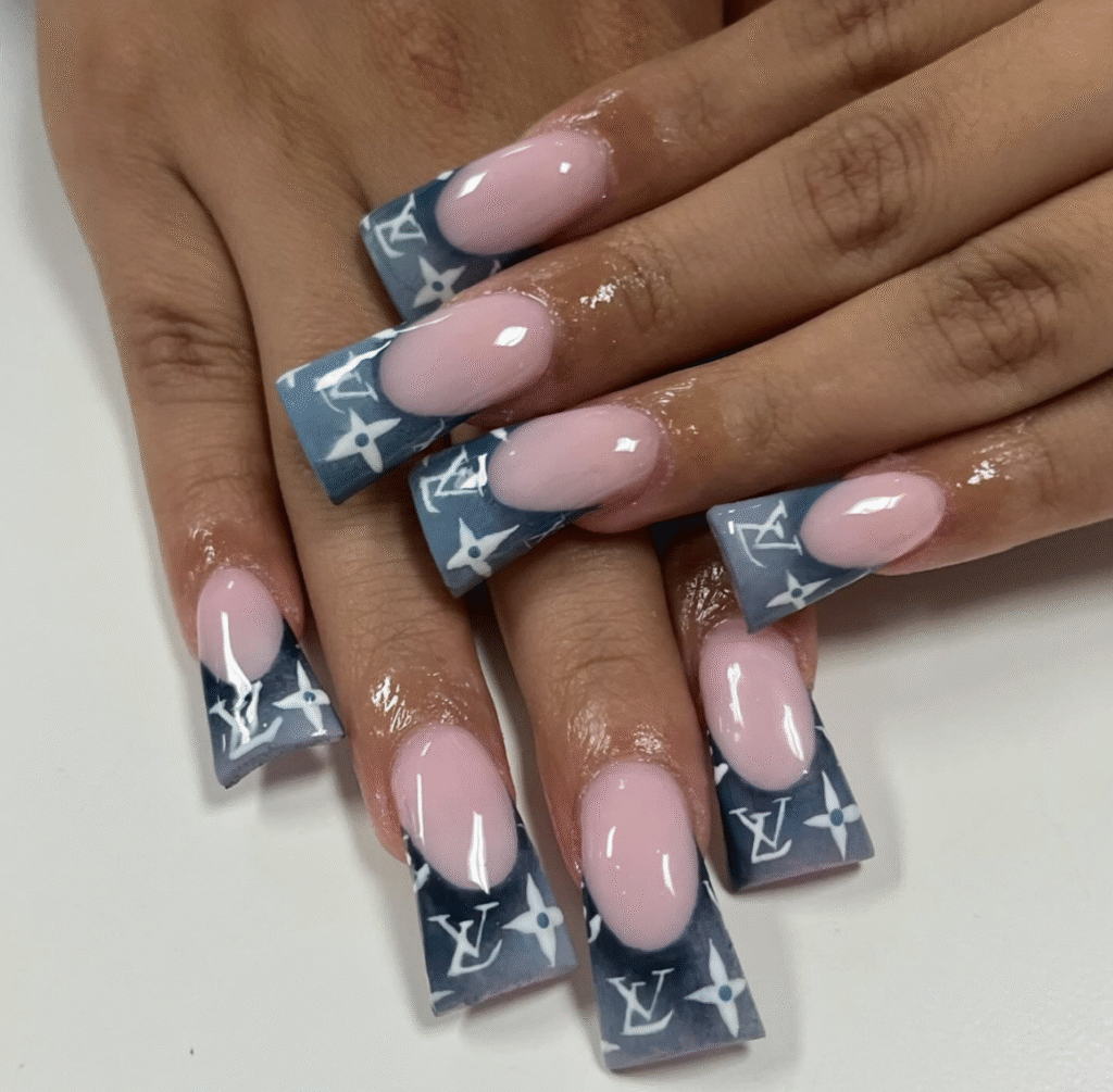 Denim Blue Nails