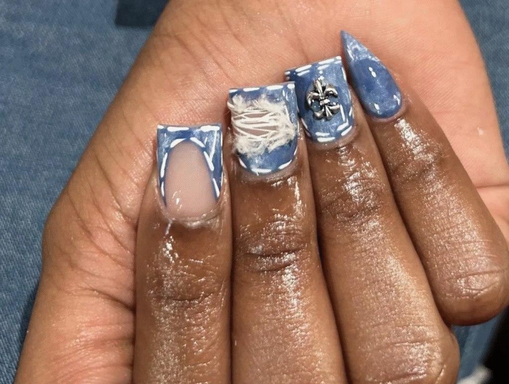 Denim Blue Nails