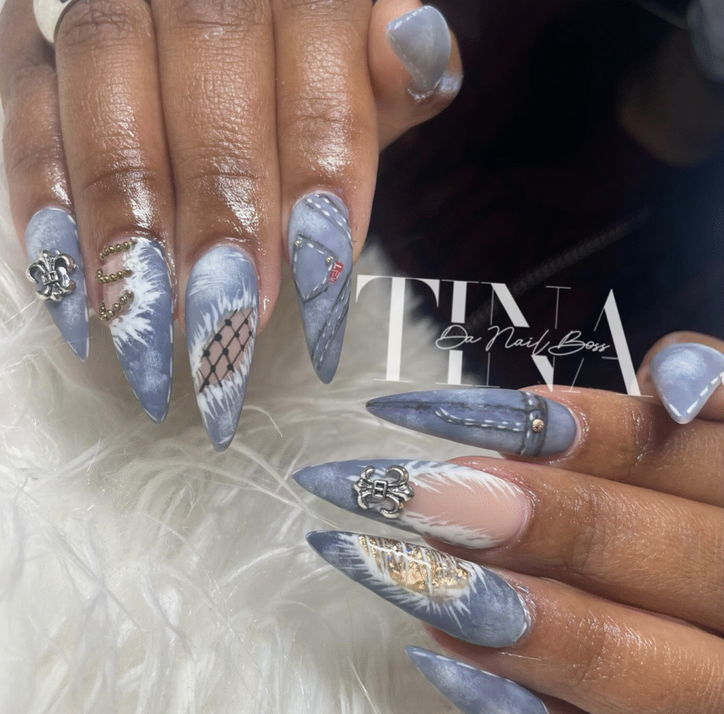 Denim Blue Nails