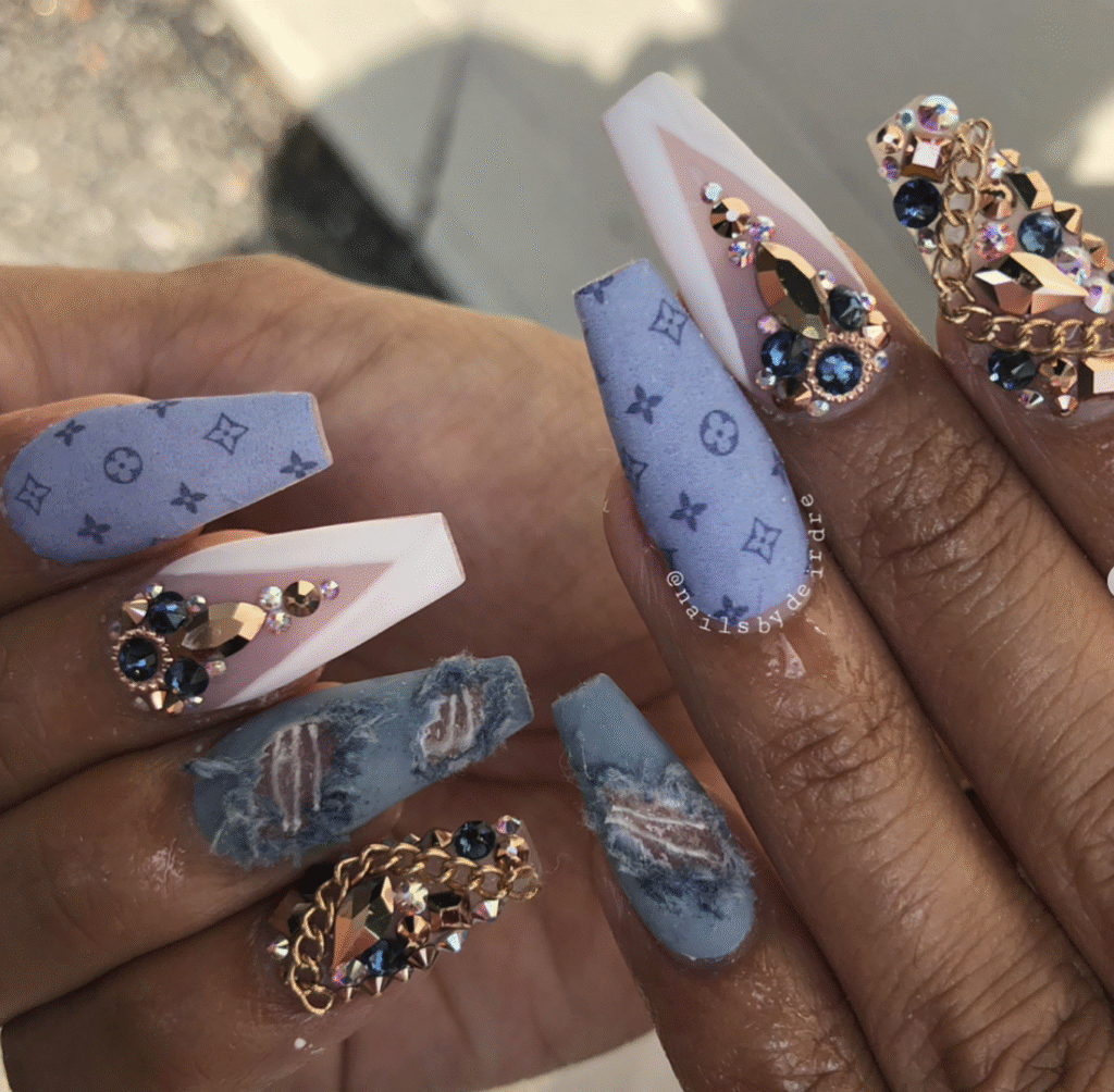 Denim Blue Nails