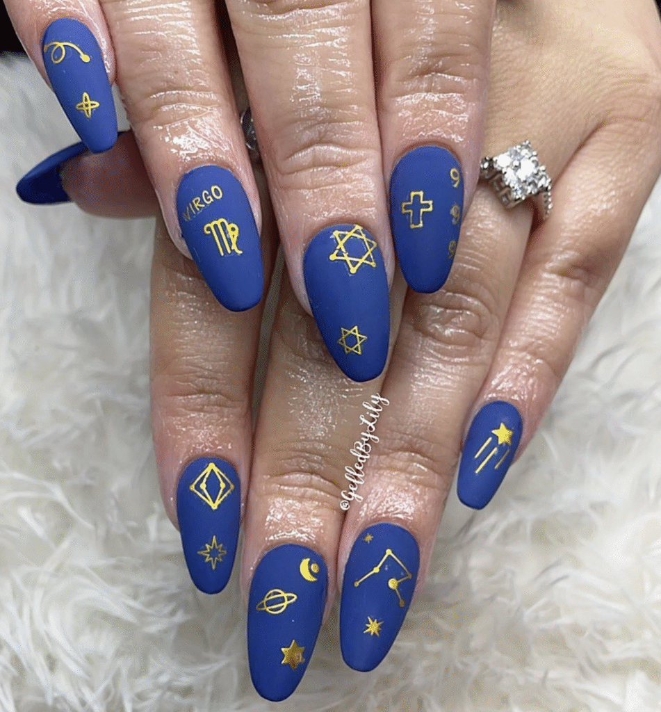 Blue Fall nails