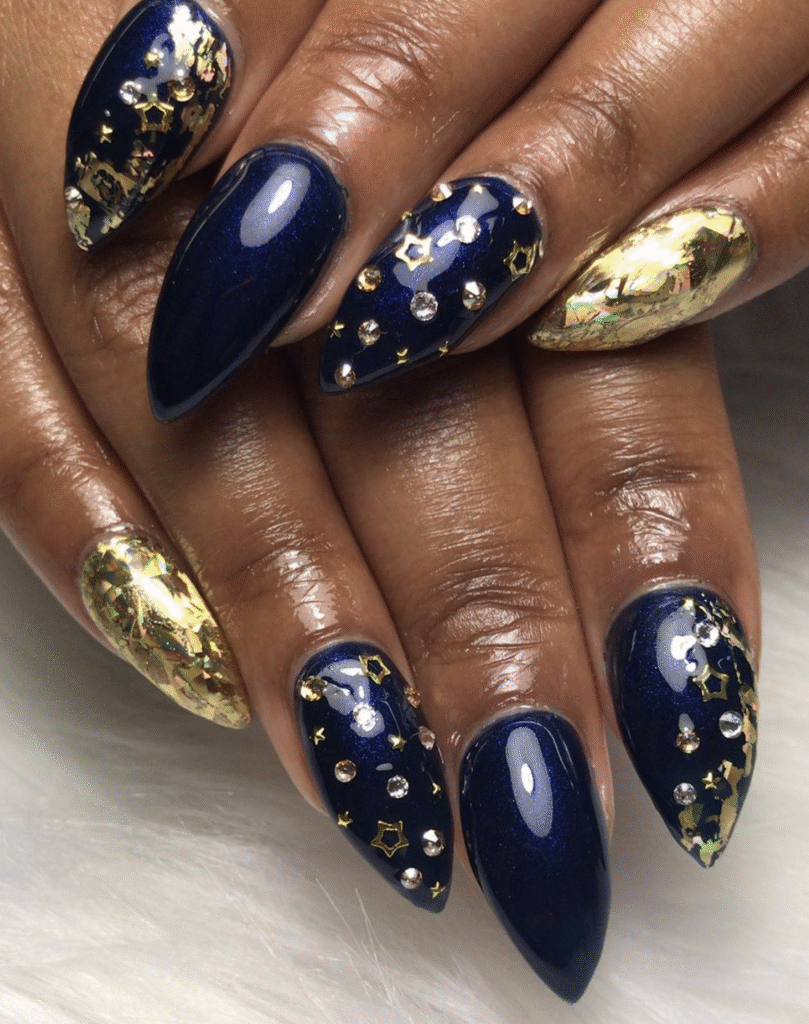 Blue Fall nails