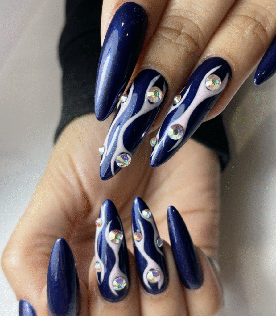 Blue Fall nails