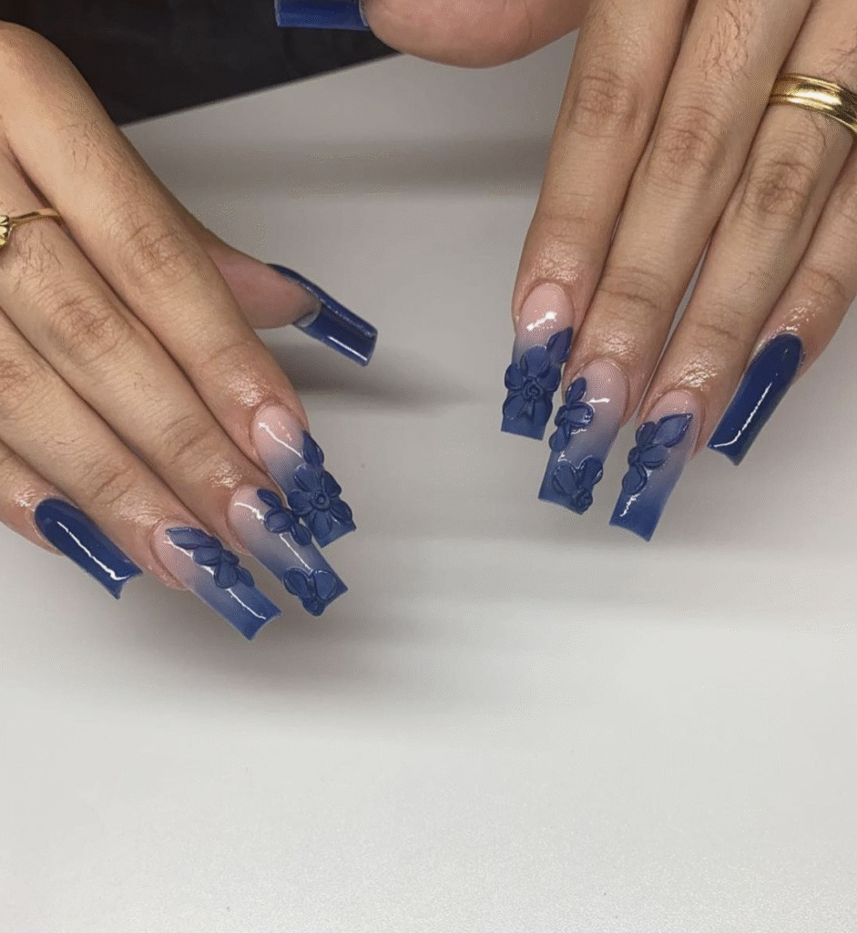 Blue Fall nails
