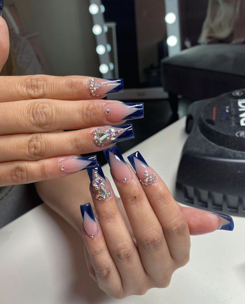 Blue Fall nails
