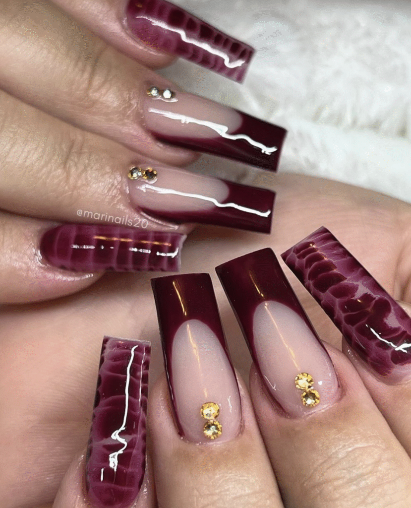 red fall nails